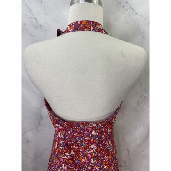 Vintage Todd Oldham Y2k Halter Dress 7 M Ditsy Floral Midi 2000s Fairy TO2 - Picture 15 of 16